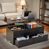 Mshliw Lift-Top Coffee Table with Hidden Storage Compartment and 2 Drawers, Dining Table, Sofa Table, Adjustable Center Table for Living Room - 3 of 4