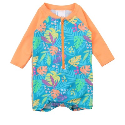 RuggedButts Baby/Toddler Boys UPF50+ Long Sleeve One Piece Rash Guard