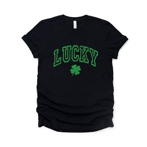 Simply Sage Market Women's Lucky Clover Distressed Short Sleeve Graphic Tee - 1 of 4