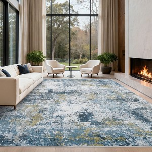 Modern Abstract Rea Rugs for Living Room, Large Washable Bedroom Rug - 1 of 4
