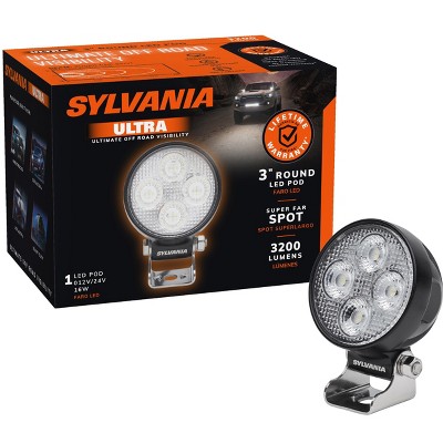 SYLVANIA - LED 3 Inch Round LED Light Pod - Lifetime Limited Warranty - Spot Light 3200 Raw Lumens, Truck, Car, Boat, ATV, UTV, SUV, 4x4 (1 PC)