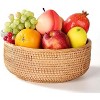 Aoibox Honey Brown Natural Rattan Bread Basket Set of 3 - Handwoven Round Wicker Serving Bowls for Fruit, Snacks, Kitchen Counter Organizing - 3 of 4