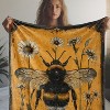 Lomsoe Bee and Daisy Print Flannel Blanket - All Seasons Soft and Warm Throw Blanket for Napping, Camping, Travel, Office, Home Decor - 2 of 4