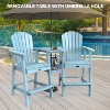 VINGLI Tall Adirondack Chairs Set of 2 with Removable Double Connecting Trays, HDPE Adirondack Bar Stools Poly Deck Chairs - 4 of 4