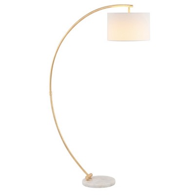 Madigan 70" Gold Leaf and White Marble Arc Floor Lamp