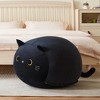 Itopfox Stuffed Animal Storage Bean Bag Chair Cover for Kids, Black Cat Design, Large Toy Organizer, Soft Plush, Zipper Bottom, Sturdy Handle - 2 of 4