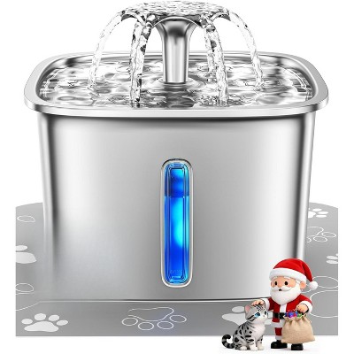 Automatic Pet Water Fountain for Cats & Dogs, Stainless Steel Water Dispenser with Filter