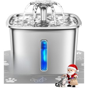Automatic Pet Water Fountain for Cats & Dogs, Stainless Steel Water Dispenser with Filter - 1 of 4