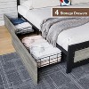 coucheta Bed Frame with Headboard & Charge Station, Platform Bed Frame with 4 Storage Drawers, No Box Spring Needed, Noise Free, Easy Assembly - 4 of 4