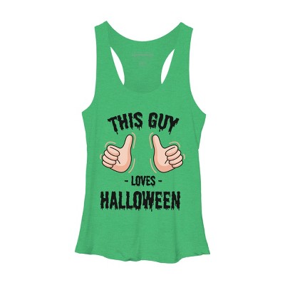 Women's Design By Humans This Guy Loves Halloween By MultimediaOne Racerback Tank Top