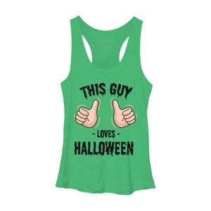 Women's Design By Humans This Guy Loves Halloween By MultimediaOne Racerback Tank Top - 1 of 3