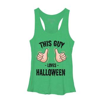Women's Design By Humans This Guy Loves Halloween By MultimediaOne Racerback Tank Top