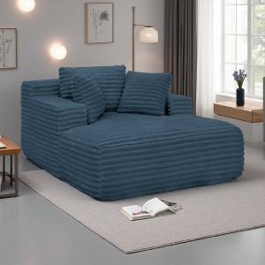 61" Corduroy Plush Deep Seat Sofa Bed with Cloud-Like Comfort - 1 of 4