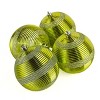 National Tree Company First Traditions Christmas Tree Ornaments, Yellow with Glitter Stripes, Set of 6 - 4 of 4