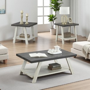 3-Piece Particle Board Coffee Table Set - 1 of 4