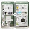 CuisinSmart Over Toilet Storage Cabinet, Freestanding Waterproof Bathroom Storage Shelves with 2 Barn Doors, Toilet Paper Holder, White - 2 of 4