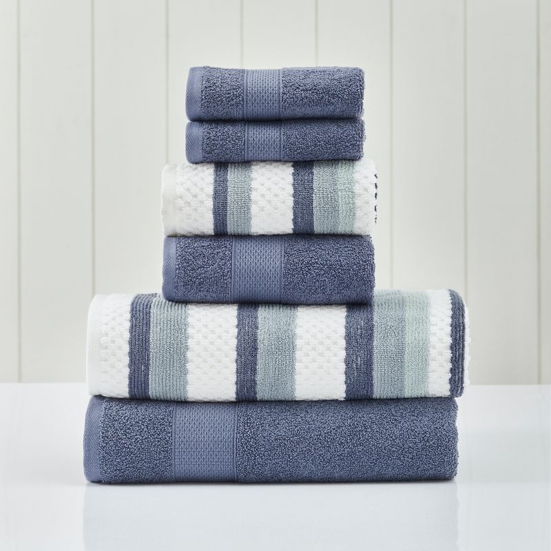 Modern Threads Pax 6 Piece Jacquard 100% Cotton Bath Towel Set., 2 of 5