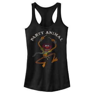 Juniors Womens The Muppets Animal Party Racerback Tank Top - 1 of 4