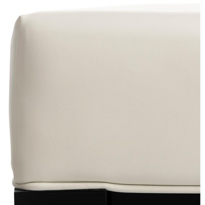 Jordan Off-White Tufted Leather Cocktail Ottoman