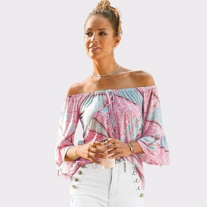 Women's Boho Flare Sleeve Top - LASCANA - 1 of 4