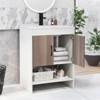Costway 25" Bathroom Vanity Sink Combo w/Doors Open Shelf Backsplash Faucet Pop Up Drain - 2 of 4