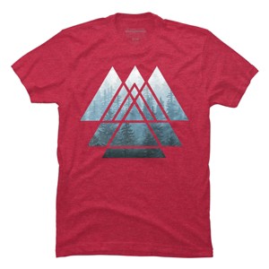 Men's Design By Humans Sacred Geometry Triangles - Misty Forest By Maryedenoa T-Shirt - 1 of 4