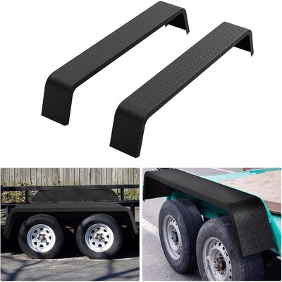 2 Pack Tandem Axle Trailer Fenders Fit 13"-15" Tires, Heavy Duty Steel Double Axle Trailer Fenders