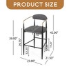 Barstools Set of 2, Counter Height Upholstered Bar Stools with Backs and Iron Legs for Kitchen Island - Leovsnove - 4 of 4