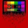 Adult Design By Humans Pride Rainbow Flag Music Note Cassette By Avocato T-Shirt - 2 of 4
