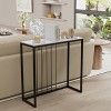 Non-porous Glossy Sintered Stone Console Table Hallway Storage Table Black Frame - 2 of 4