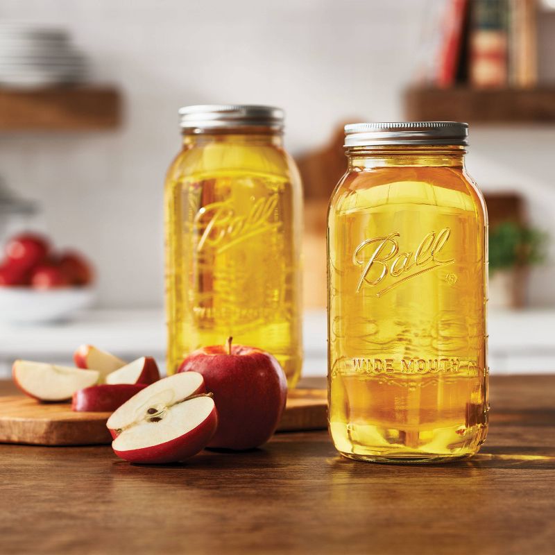 Ball 64oz 6pk Glass Wide Mouth Mason Jar with Lid and Band, 5 of 8