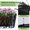 Tall Oval Planter for Outdoor Patio/Porch,Plastic Planter of 2, Removable Insert Bucket, Weather-Resistant Plastic, Modern Design, White - 3 of 4
