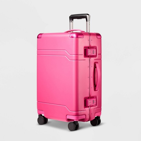 Signature Hardside Trunk Carry On Spinner Suitcase Magenta Open Story Target