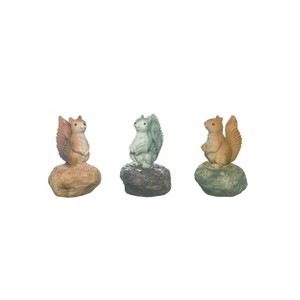 Transpac Resin Happy Squirrel Figurine Set of 3 Spring Home Decorations - 1 of 3