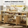 65.8 Inch Fluted Sideboard Buffet Cabinet with 4 Doors, Morden Kitchen Storage Cabinet for Dining Room, Living Room, Entryway - 3 of 4