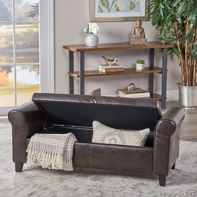 NicBex Modern Design Storage Bench Versatile Ottoman Foot Rest with Rolled Arms for Family Room, Living Room