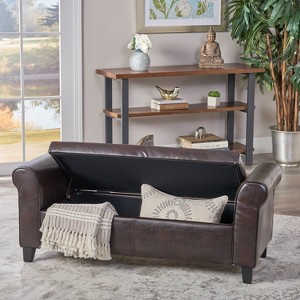 NicBex Modern Design Storage Bench Versatile Ottoman Foot Rest with Rolled Arms for Family Room, Living Room - 1 of 4