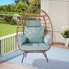 Wicker Egg Chair, Indoor Outdoor Lounger, With 5 Cushions, Egg Chair, Garden Rattan Egg Chair, For Patio, Backyard, Living Room, Bedrooms, Garden - 2 of 4