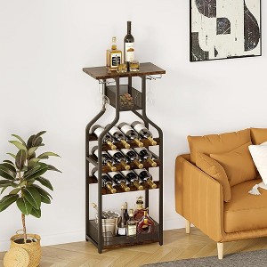 Metal Wine Rack Wine Bottle Holders Stands Freestanding Floor - 1 of 4