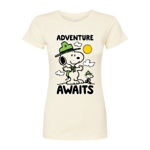 Women's - Peanuts - Adventure Awaits Fitted Graphic T-Shirt - 1 of 3