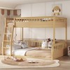 KWPZQEB Bunk Bed, Wooden Bunk Bed with Detachable Design, Ladder & Guardrails, Easy Assembly, No Box Spring Needed, White/Natural - 2 of 4