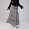 Women's Elastic Waist Check Tiered Ruffle Hem Maxi Skirt - Wild Fable™ Black - 4 of 4