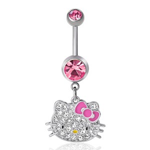 Hello Kitty Womens Stainless Steel Belly Button Ring - 1 of 4