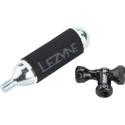  Lezyne Control Drive Co2 w/25g cartridge and machined Slip Fit Chuck, Black 
