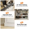 Farmhouse Coffee Bar Cabinet with Storage LED Buffet Cabinet 72" Coffee Hutch Cabinet Large Kitchen Sideboard with Wine Rack/Glass Shelf - 4 of 4