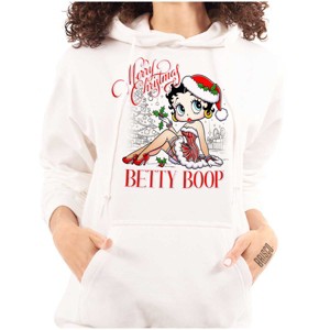 Betty Boop Merry Christmas Santa Hoodie Sweatshirt Women Brisco Brands - 1 of 4