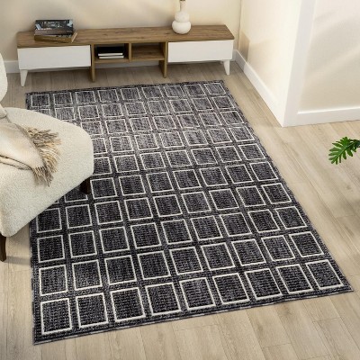 Luxe Weavers Modern Geometric Grid Indoor Area Rug