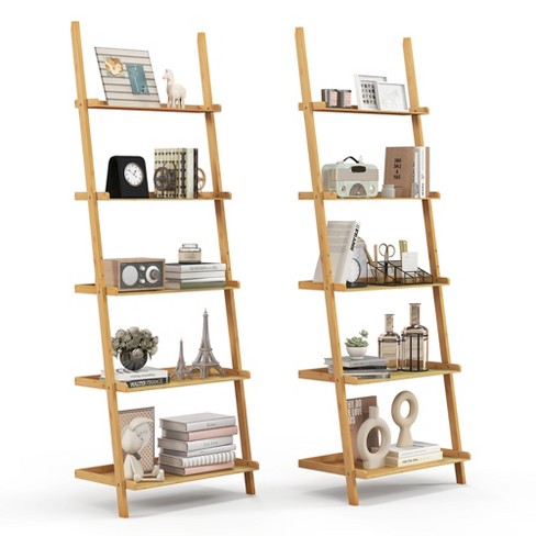 Leaning wall deals ladder shelf