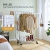 SEVOBAL Heavy Duty Rolling Garment Rack with Shelves and Adjustable Rods for Extra Storage Capacity, Silver, 75"*22"*68" - 3 of 4