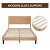 MUSEHOMEINC Mid Century Modern Solid Wood Adjustable Height Easy Assembly Durable Platform Bed with No Box Spring Needed, Queen Size - 3 of 4